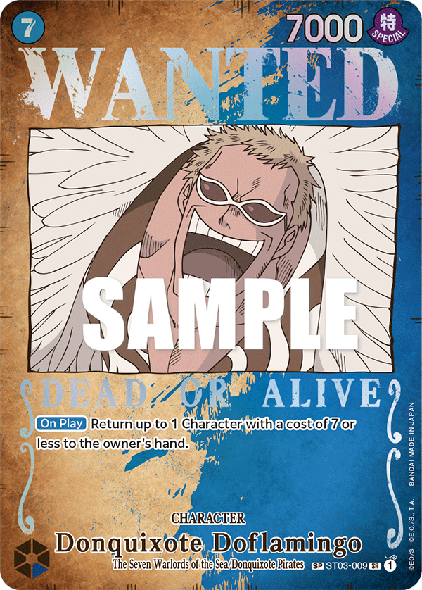 Donquixote Doflamingo (Wanted Poster) ST03-009 - Pillars of Strength OP03 kart görseli