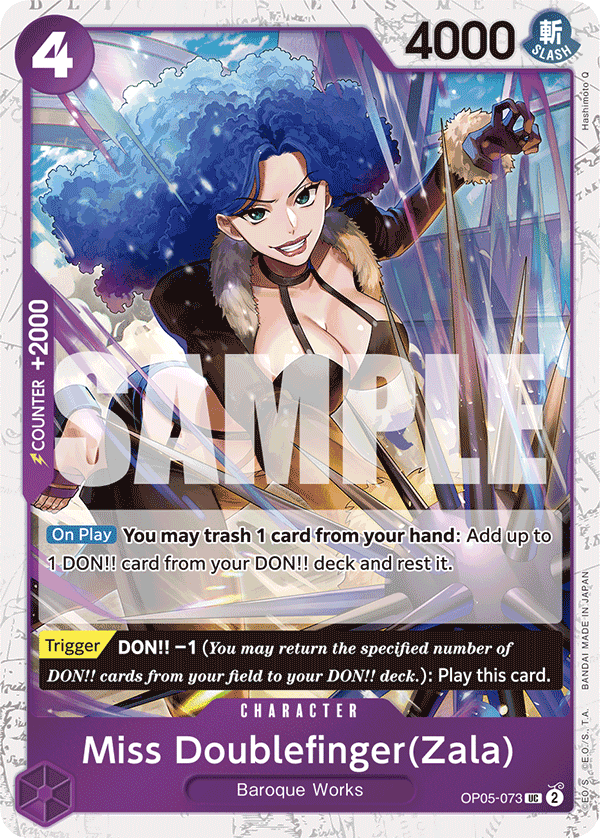 Miss Doublefinger(Zala) (Full Art) OP05-073 - Premium Booster PRB01 kart görseli