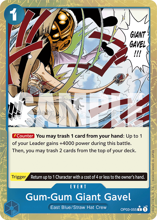 Gum-Gum Giant Gavel (Jolly Roger Foil) OP03-055 - Premium Booster PRB01 kart görseli