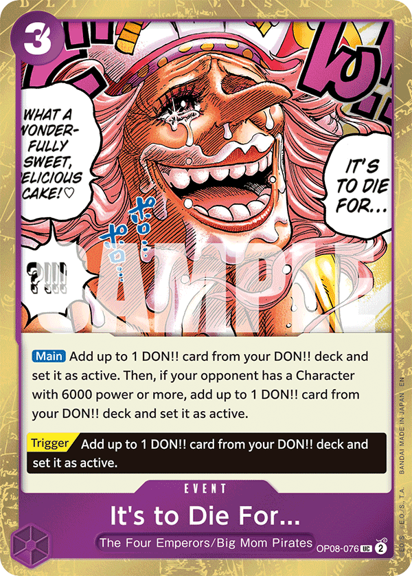 It's to Die For (Pirate Foil) OP08-076 - Premium Booster Vol 2 PRB02 kart görseli