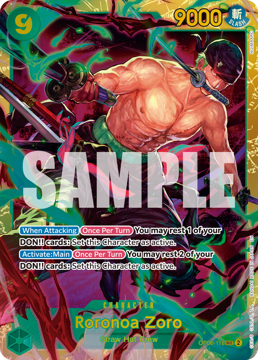 Roronoa Zoro - OP06-118 (Reprint) OP06-118 - Premium Booster Vol 2 PRB02 kart görseli