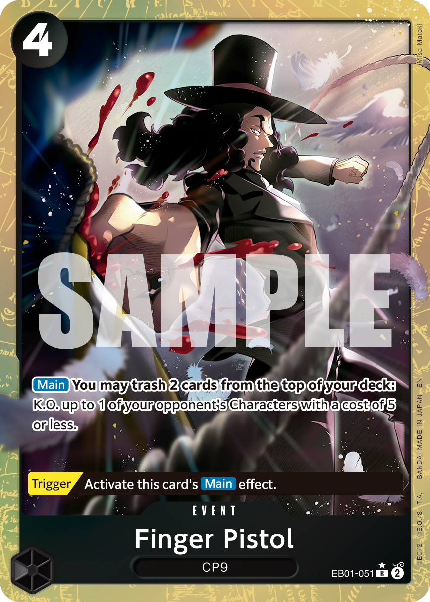 Finger Pistol (Alternate Art) EB01-051 - Premium Booster Vol 2 PRB02 kart görseli