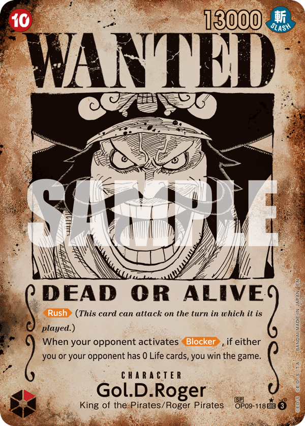 Gol.D.Roger - OP09-118 (SP) (Wanted Poster) OP09-118 - Carrying On His Will OP13 kart görseli
