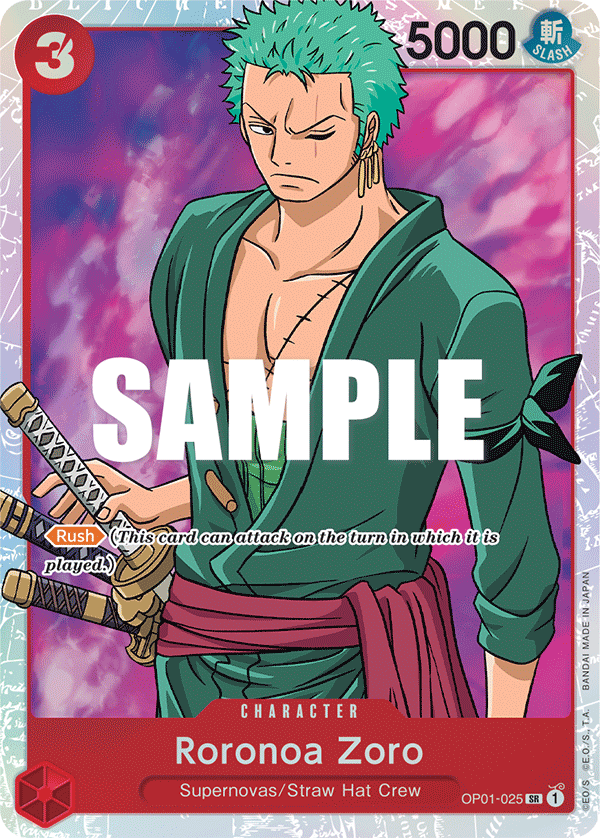 Roronoa Zoro (025) OP01-025 - Romance Dawn OP01 kart görseli