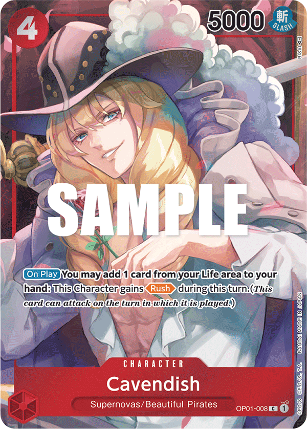 Cavendish (Box Topper) OP01-008 - Romance Dawn OP01 kart görseli