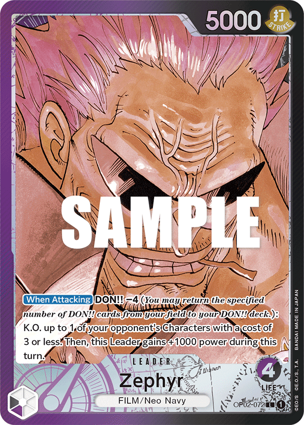 Zephyr (Alternate Art) OP02-072 - Paramount War OP02 kart görseli