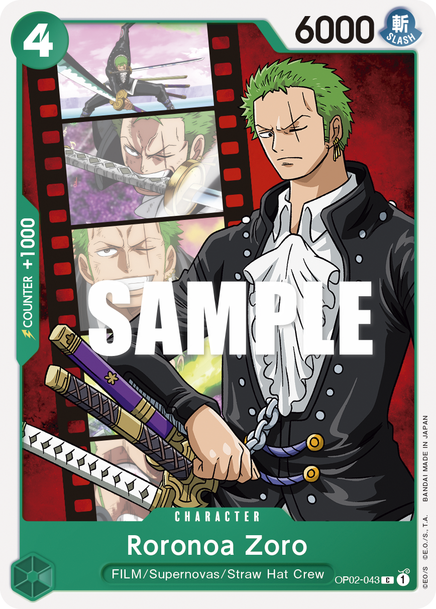 Roronoa Zoro OP02-043 - Paramount War OP02 kart görseli