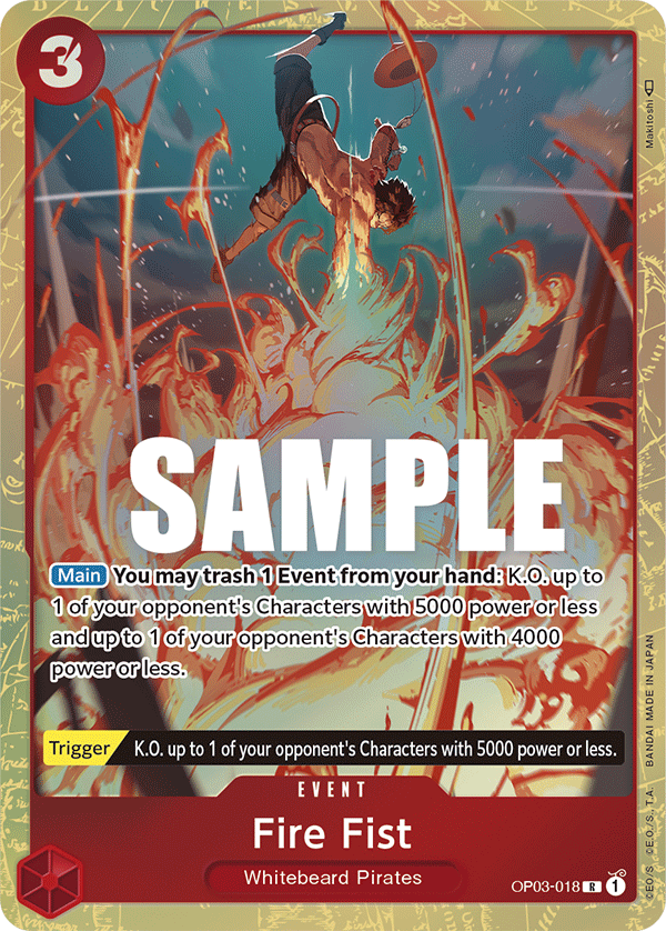 Fire Fist (Alternate Art) OP03-018 - Pillars of Strength OP03 kart görseli