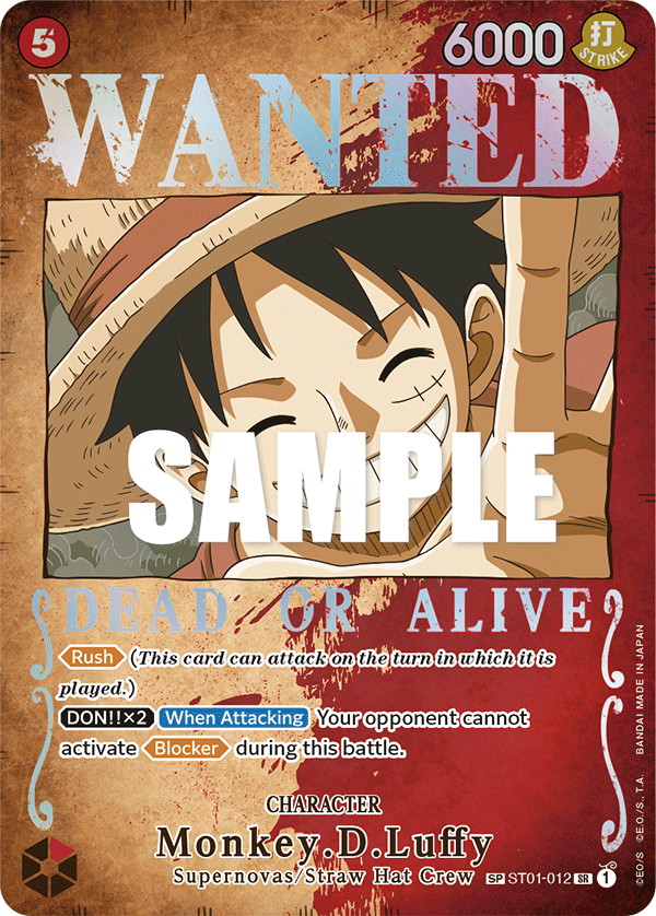 Monkey.D.Luffy (Wanted Poster) ST01-012 - Pillars of Strength OP03 kart görseli
