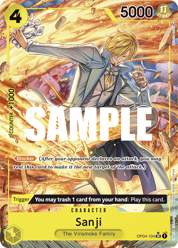 Sanji (104) (Alternate Art) OP04-104 - Kingdoms of Intrigue OP04 kart görseli