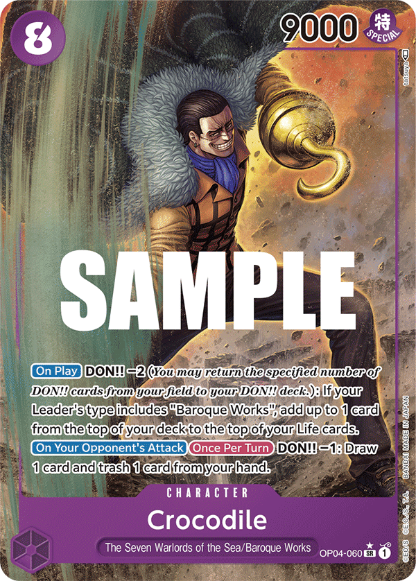 Crocodile (060) (Alternate Art) OP04-060 - Kingdoms of Intrigue OP04 kart görseli