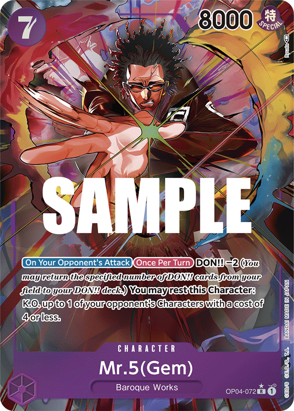 Mr.5 (Gem) (Alternate Art) OP04-072 - Kingdoms of Intrigue OP04 kart görseli