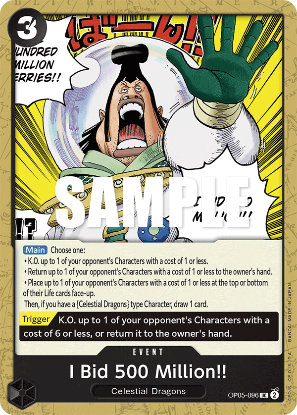 I Bid 500 Million!! OP05-096 - Awakening of the New Era OP05 kart görseli