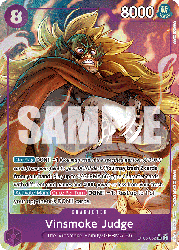 Vinsmoke Judge (Alternate Art) OP06-062 - Wings of the Captain OP06 kart görseli
