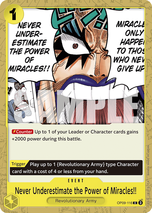 Never Underestimate the Power of Miracles!! OP09-116 - Emperors in the New World OP09 kart görseli