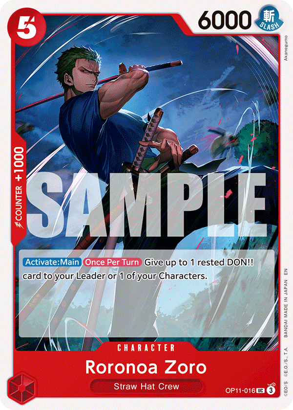 Roronoa Zoro OP11-016 - A Fist of Divine Speed OP11 kart görseli