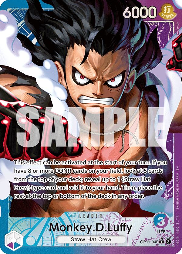 Monkey.D.Luffy (040) (Alternate Art) OP11-040 - A Fist of Divine Speed OP11 kart görseli
