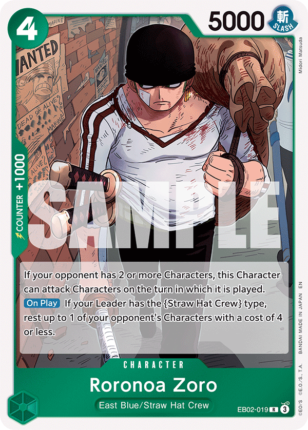 Roronoa Zoro EB02-019 - Extra Booster: Anime 25th Collection EB02 kart görseli