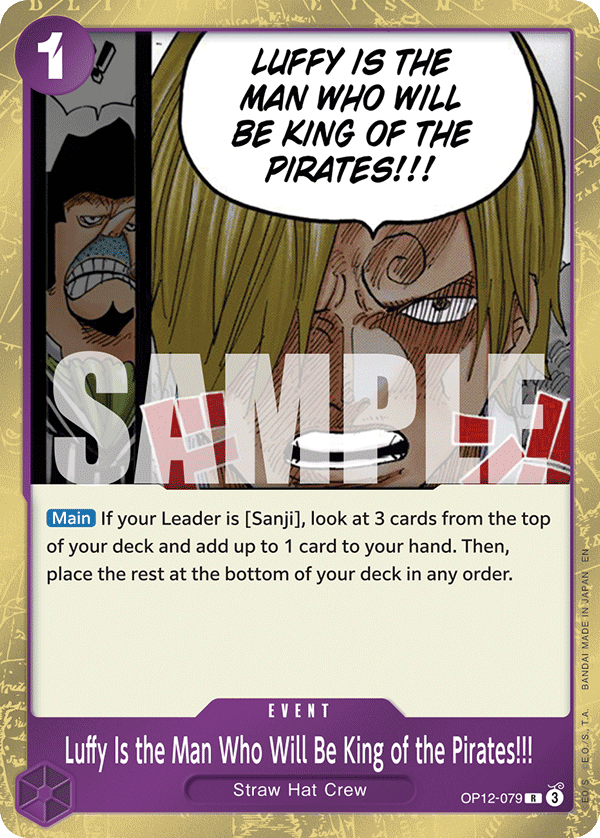 Luffy Is the Man Who Will Be King of the Pirates!! OP12-079 - Legacy of the Master OP12 kart görseli