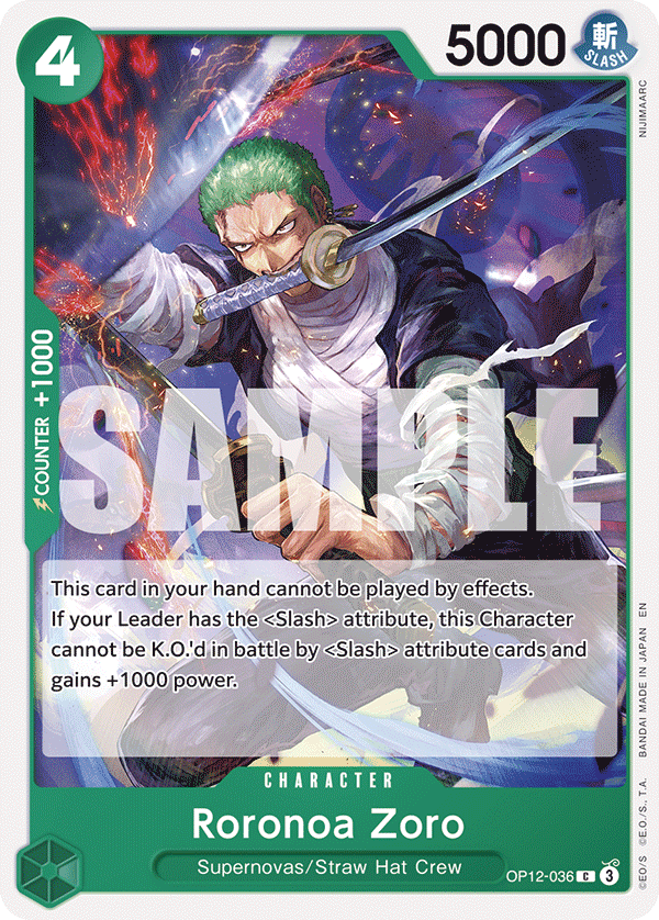 Roronoa Zoro (036) OP12-036 - Legacy of the Master OP12 kart görseli