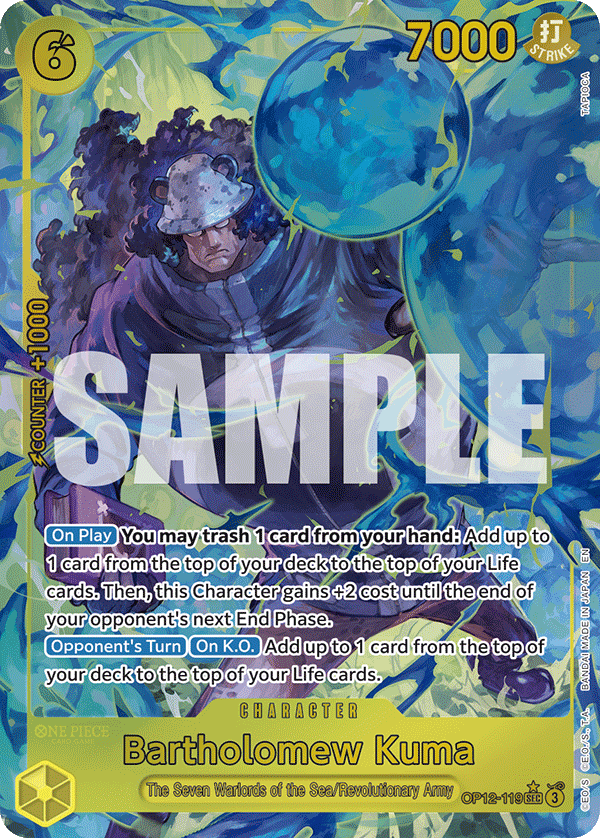 Bartholomew Kuma (Alternate Art) OP12-119 - Legacy of the Master OP12 kart görseli