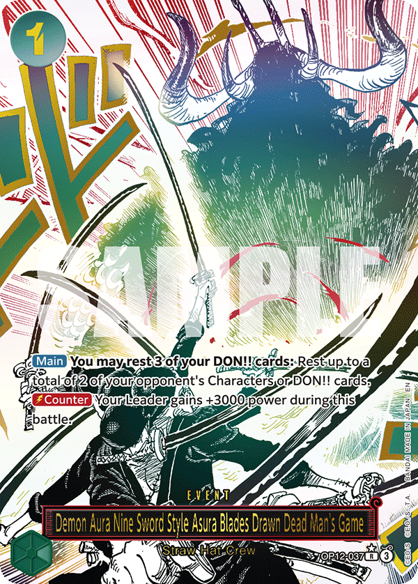 Demon Aura Nine Sword Style Asura Blades Drawn Dea OP12-037 - Legacy of the Master OP12 kart görseli