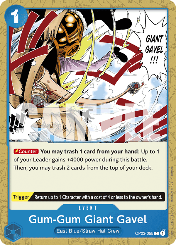Gum-Gum Giant Gavel OP03-055 - Premium Booster PRB01 kart görseli