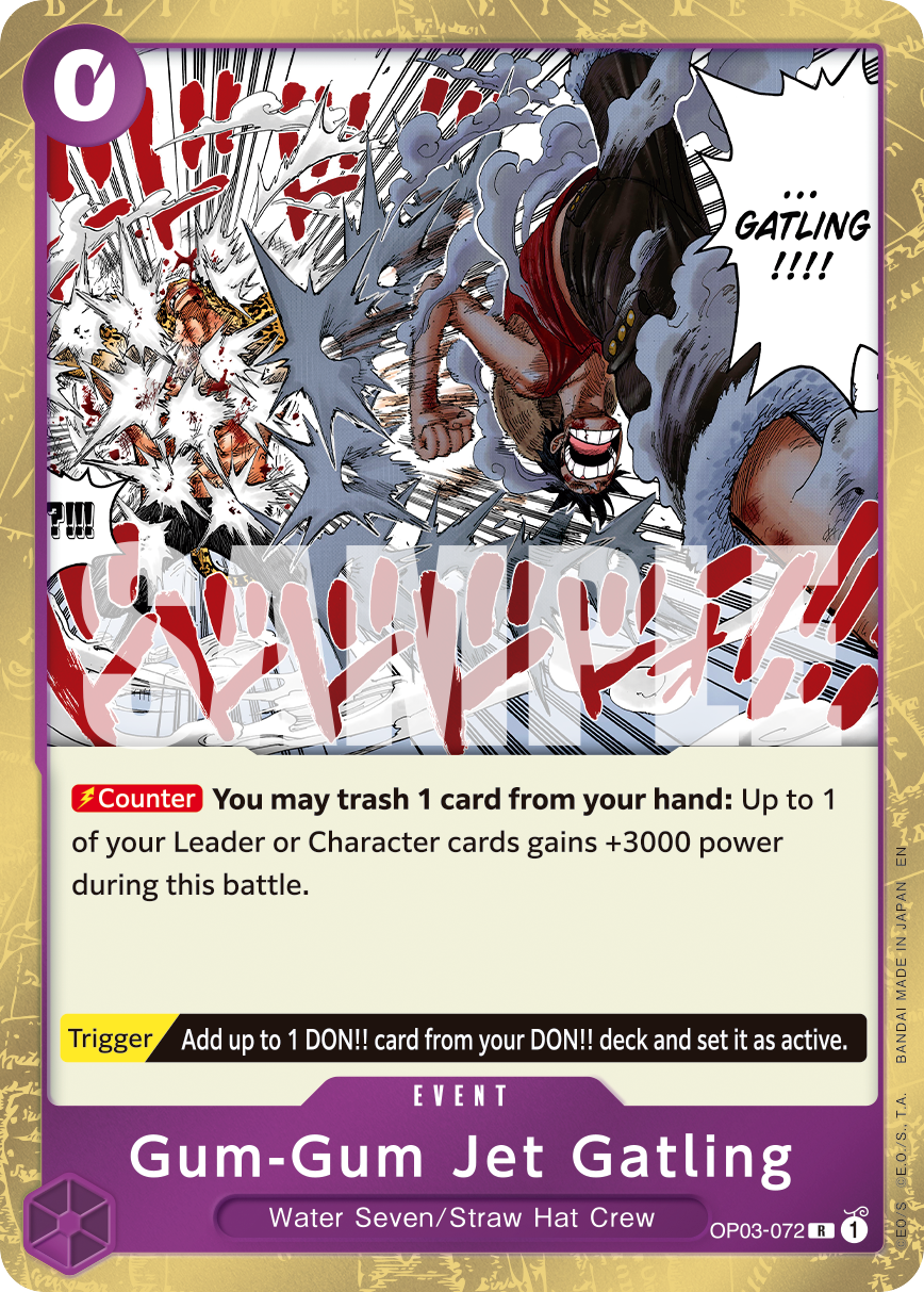 Gum-Gum Jet Gatling (Reprint) OP03-072 - Premium Booster Vol 2 PRB02 kart görseli
