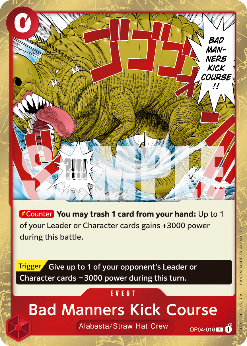 Bad Manners Kick Course (Reprint) OP04-016 - Premium Booster Vol 2 PRB02 kart görseli
