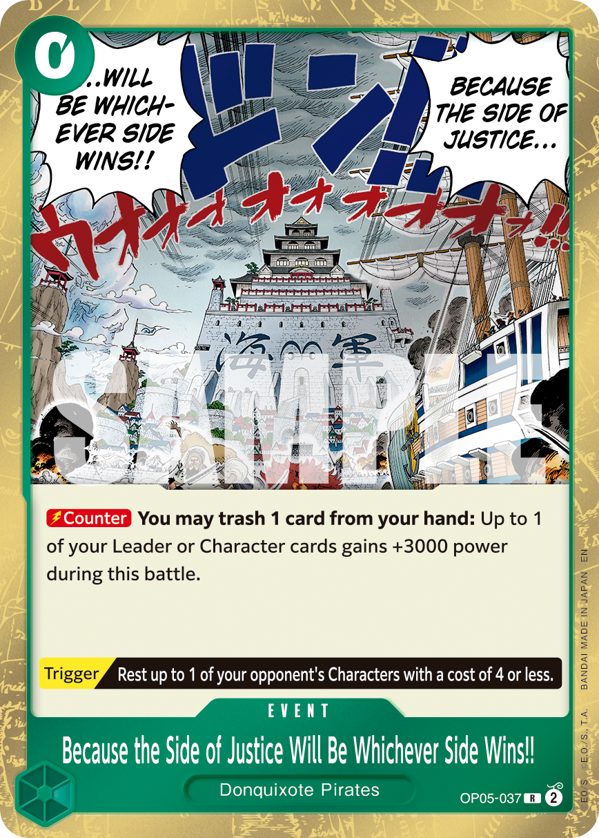 Because the Side of Justice Will Be Whichever Side OP05-037 - Premium Booster Vol 2 PRB02 kart görseli