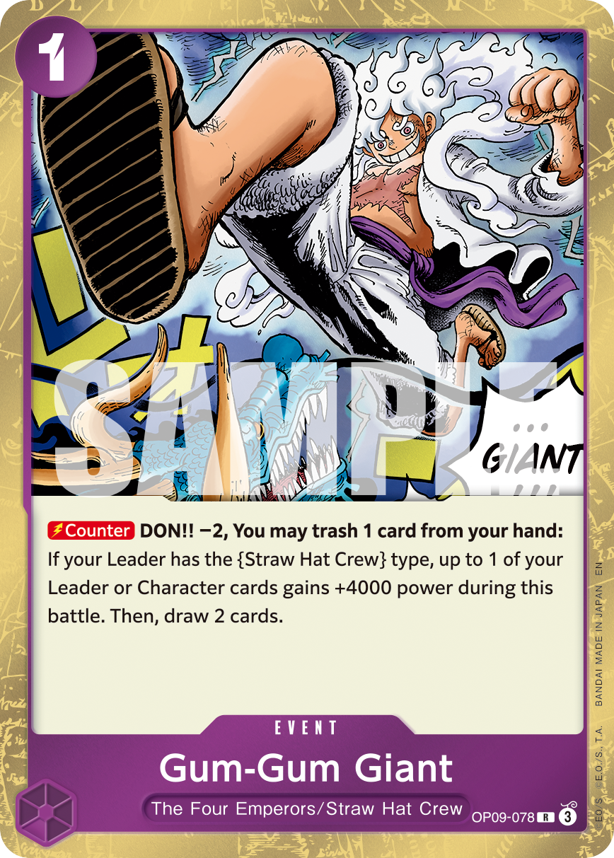 Gum-Gum Giant (Reprint) OP09-078 - Premium Booster Vol 2 PRB02 kart görseli