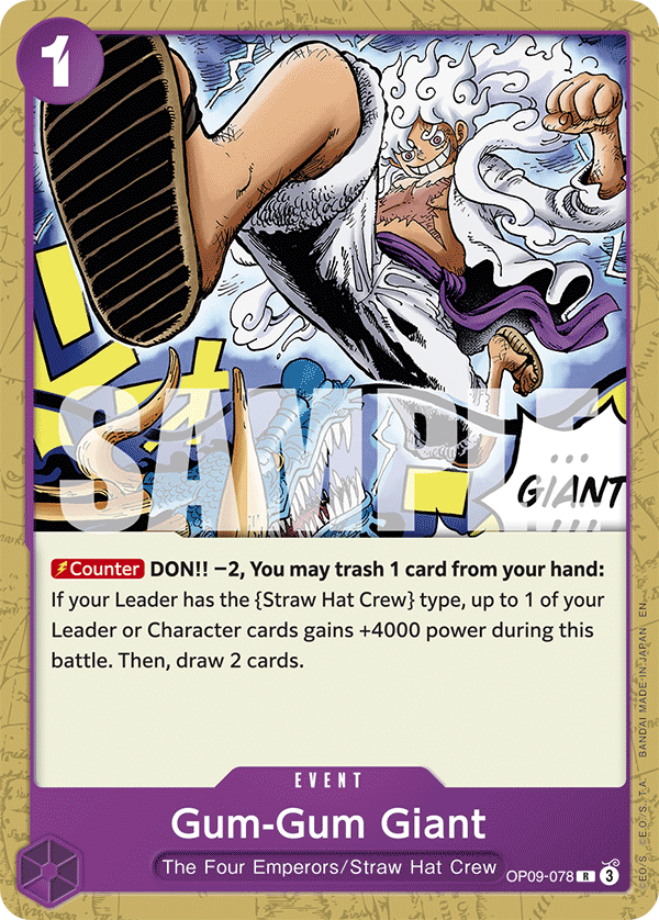 Gum-Gum Giant (Manga) OP09-078 - Premium Booster Vol 2 PRB02 kart görseli