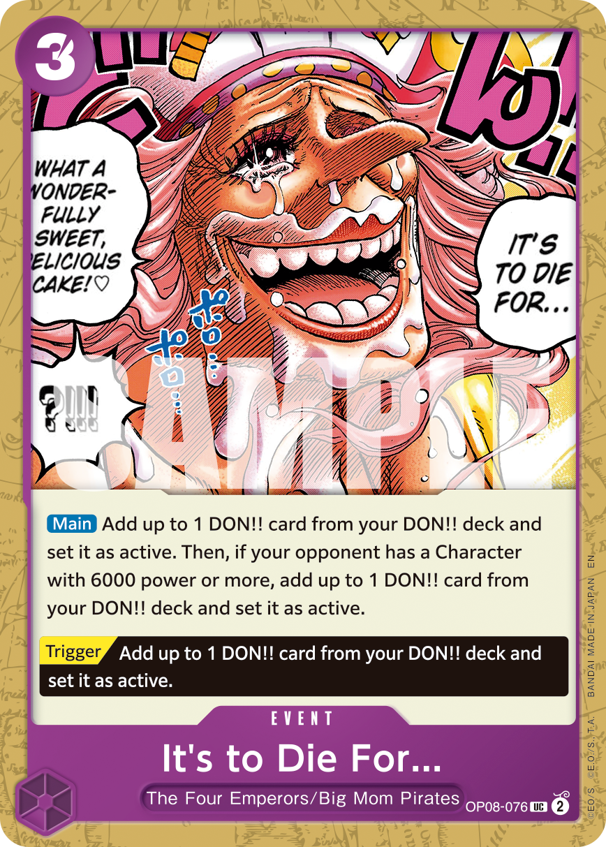 It's to Die For (Reprint) OP08-076 - Premium Booster Vol 2 PRB02 kart görseli