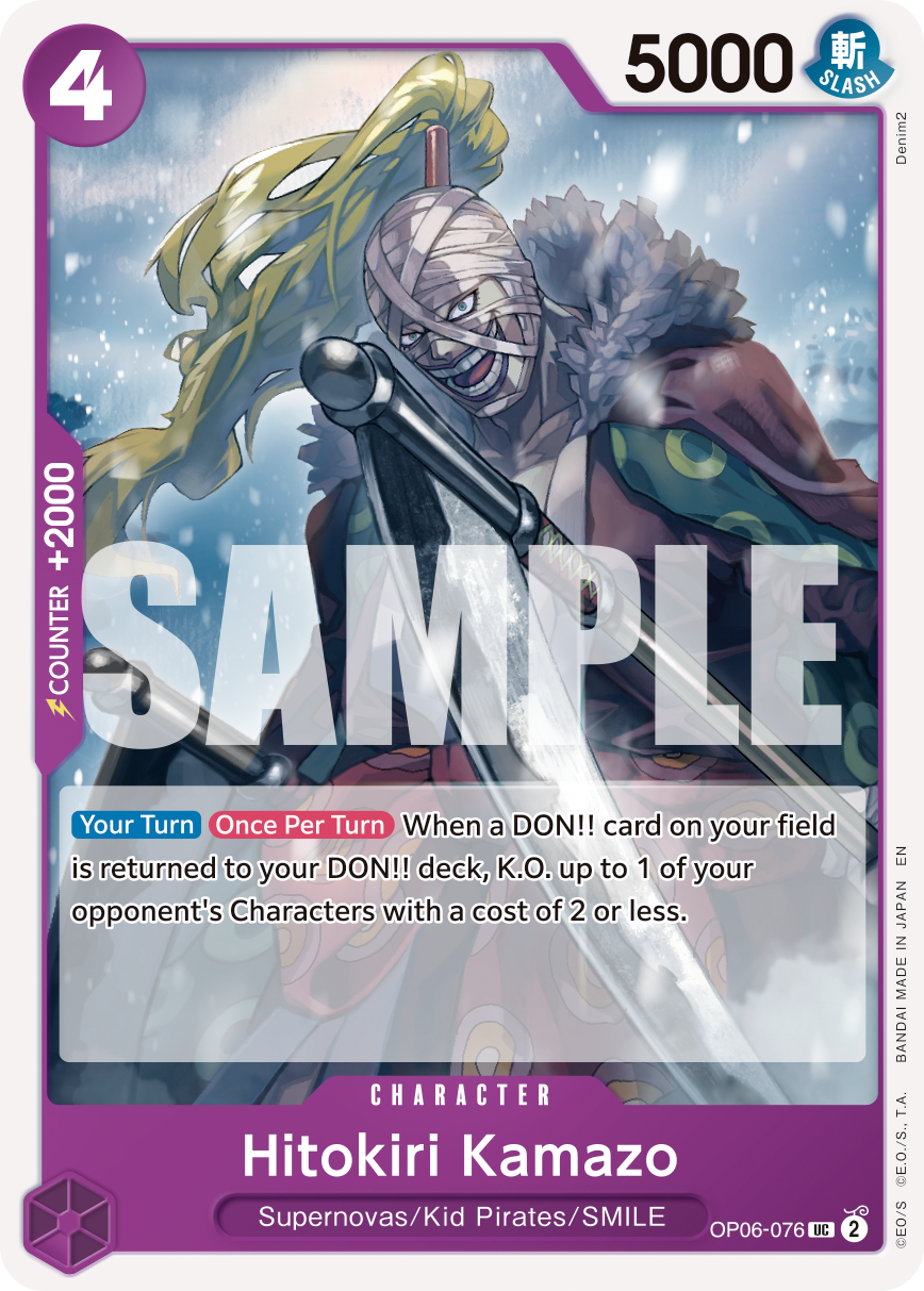 Hitokiri Kamazo (Reprint) OP06-076 - Premium Booster Vol 2 PRB02 kart görseli