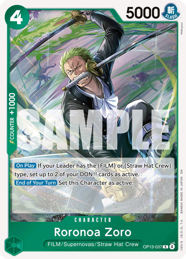 Roronoa Zoro OP13-037 - Carrying On His Will OP13 kart görseli
