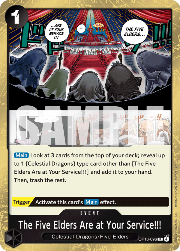 The Five Elders Are at Your Service!!! OP13-096 - Carrying On His Will OP13 kart görseli