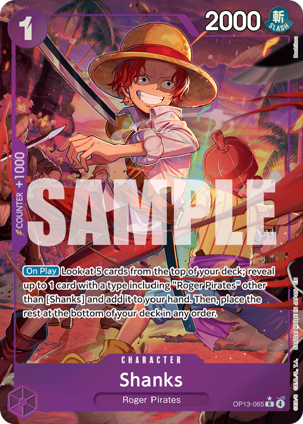 Shanks (065) (Alternate Art) OP13-065 - Carrying On His Will OP13 kart görseli