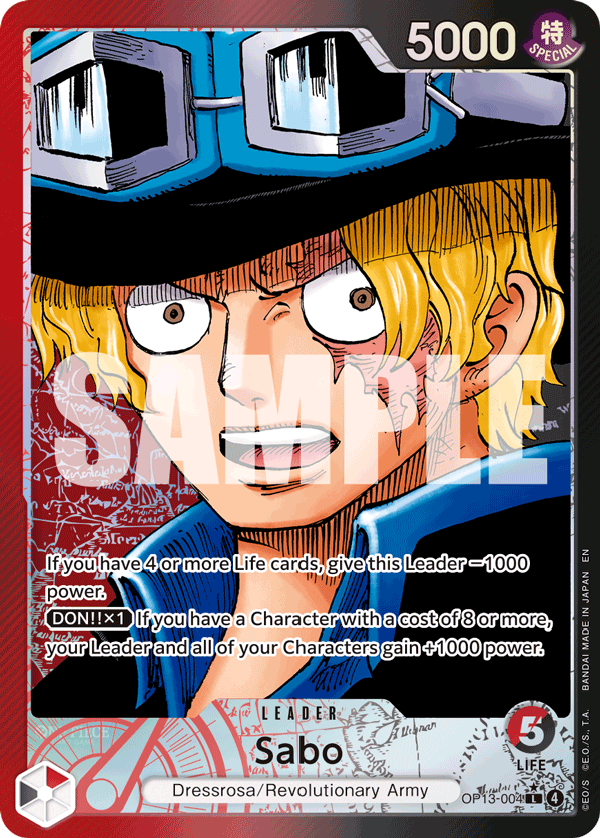 Sabo (004) (Alternate Art) OP13-004 - Carrying On His Will OP13 kart görseli