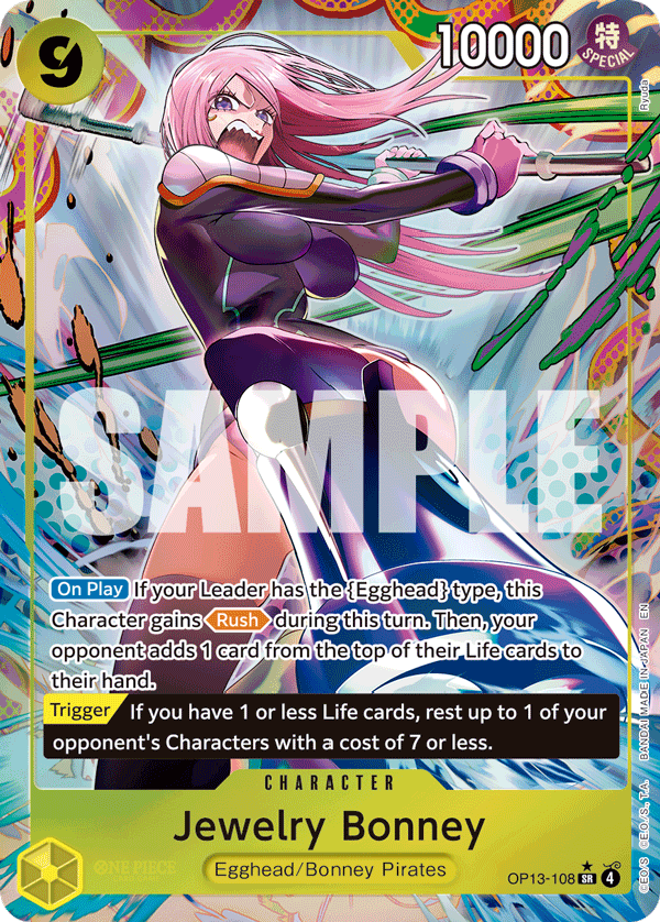Jewelry Bonney (108) (Alternate Art) OP13-108 - Carrying On His Will OP13 kart görseli