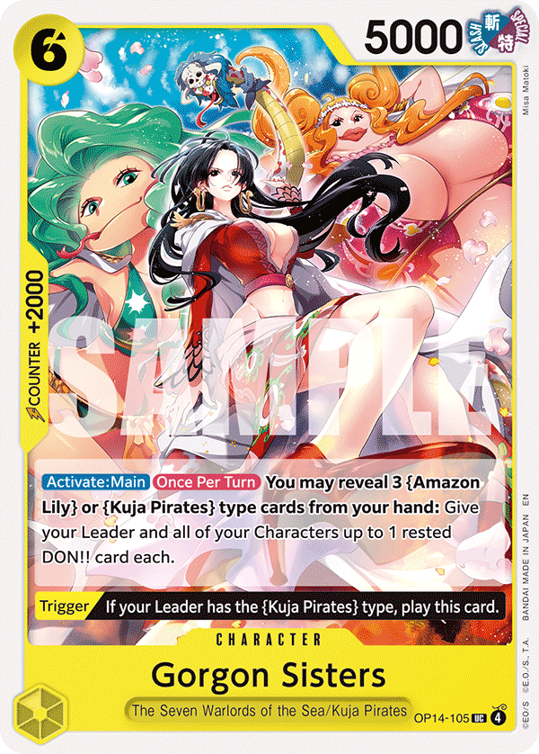 Gorgon Sisters OP14-105 - The Azure Sea's Seven OP14 kart görseli