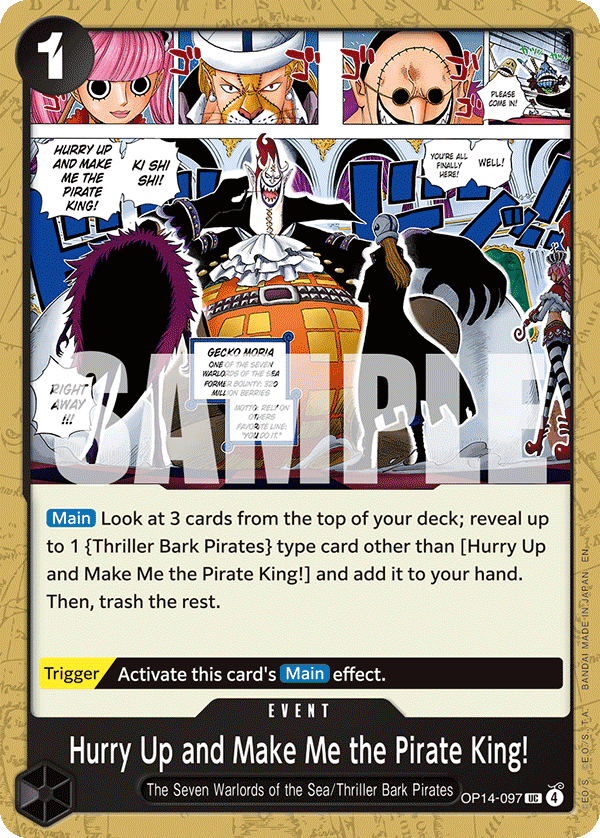 Hurry Up and Make Me the Pirate King! OP14-097 - The Azure Sea's Seven OP14 kart görseli