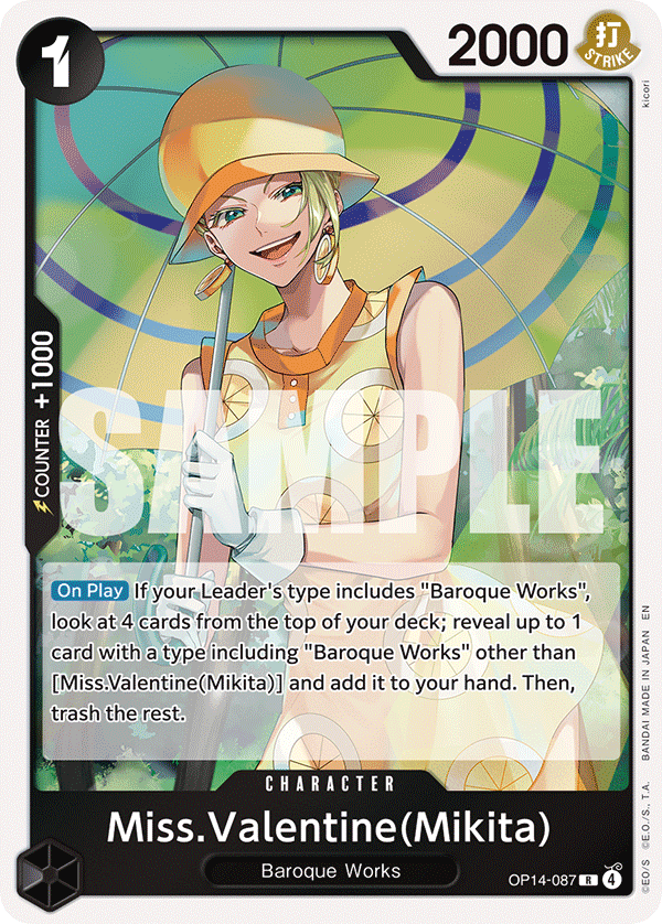 Miss.Valentine(Mikita) (Dash Pack) OP14-087 - The Azure Sea's Seven OP14 kart görseli