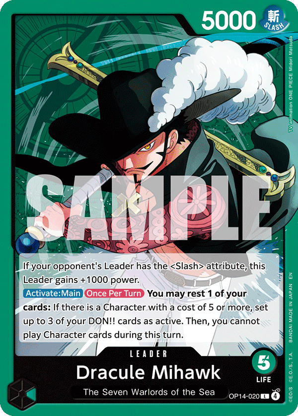 Dracule Mihawk - OP14-020 OP14-020 - The Azure Sea's Seven OP14 kart görseli