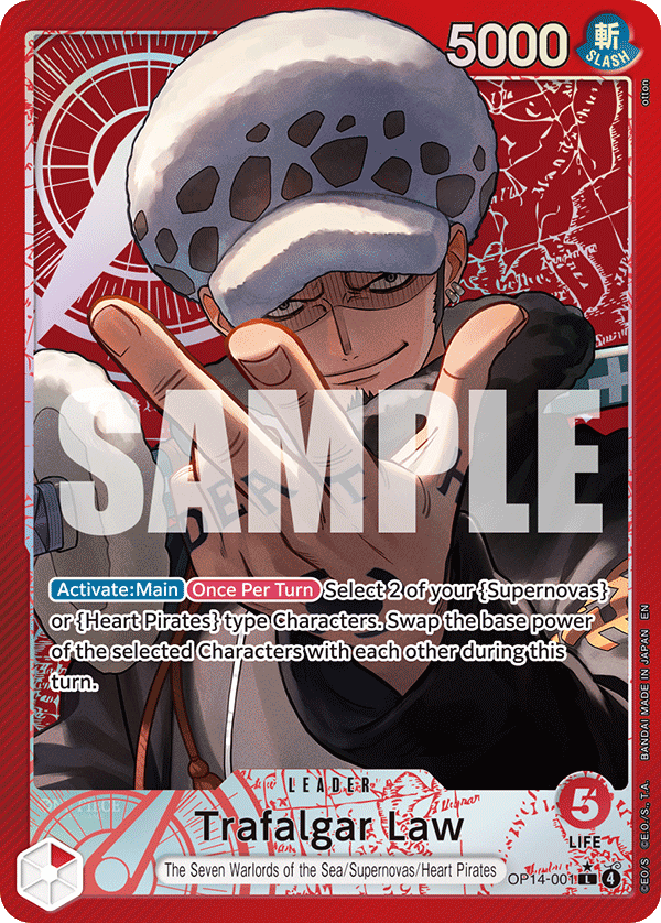 Trafalgar Law - OP14-001 (Alternate Art) OP14-001 - The Azure Sea's Seven OP14 kart görseli