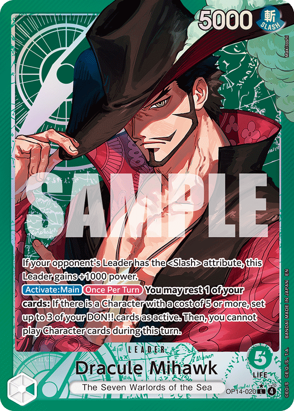 Dracule Mihawk - OP14-020 (Alternate Art) OP14-020 - The Azure Sea's Seven OP14 kart görseli