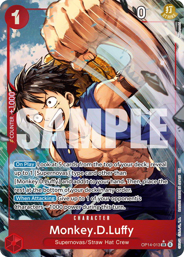Monkey.D.Luffy - OP14-013 (Alternate Art) OP14-013 - The Azure Sea's Seven OP14 kart görseli
