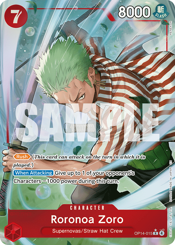 Roronoa Zoro - OP14-015 (Alternate Art) OP14-015 - The Azure Sea's Seven OP14 kart görseli
