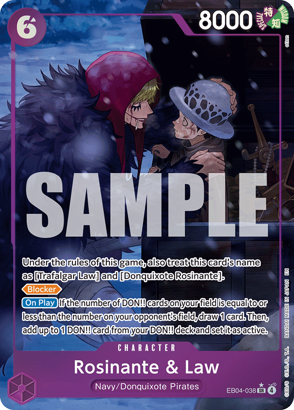 Rosinante & Law (Alternate Art) EB04-038 - The Azure Sea's Seven OP14 kart görseli