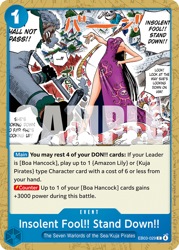 Insolent Fool!! Stand Down!! EB03-029 - Extra Booster: One Piece Heroine's Edition EB03 kart görseli