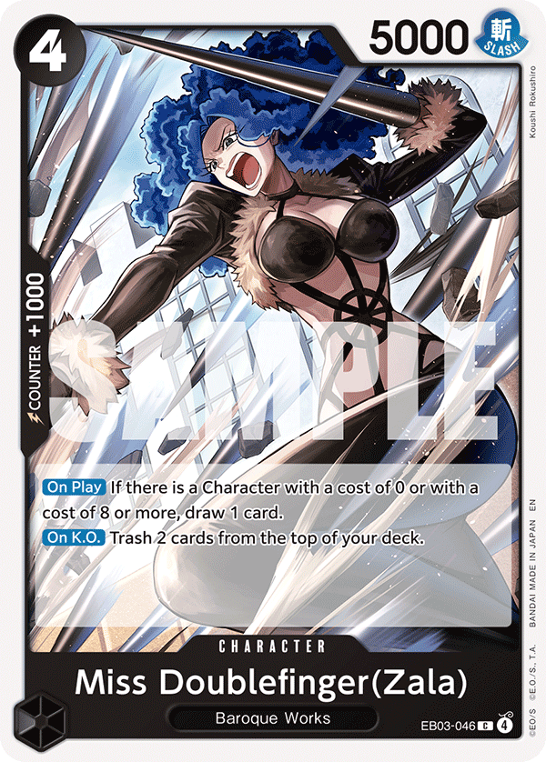 Miss Doublefinger(Zala) EB03-046 - Extra Booster: One Piece Heroine's Edition EB03 kart görseli